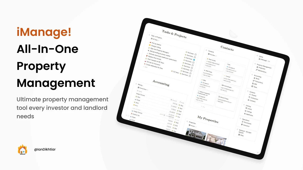 iManage! - All-in-One Property Management Tool + Bundle