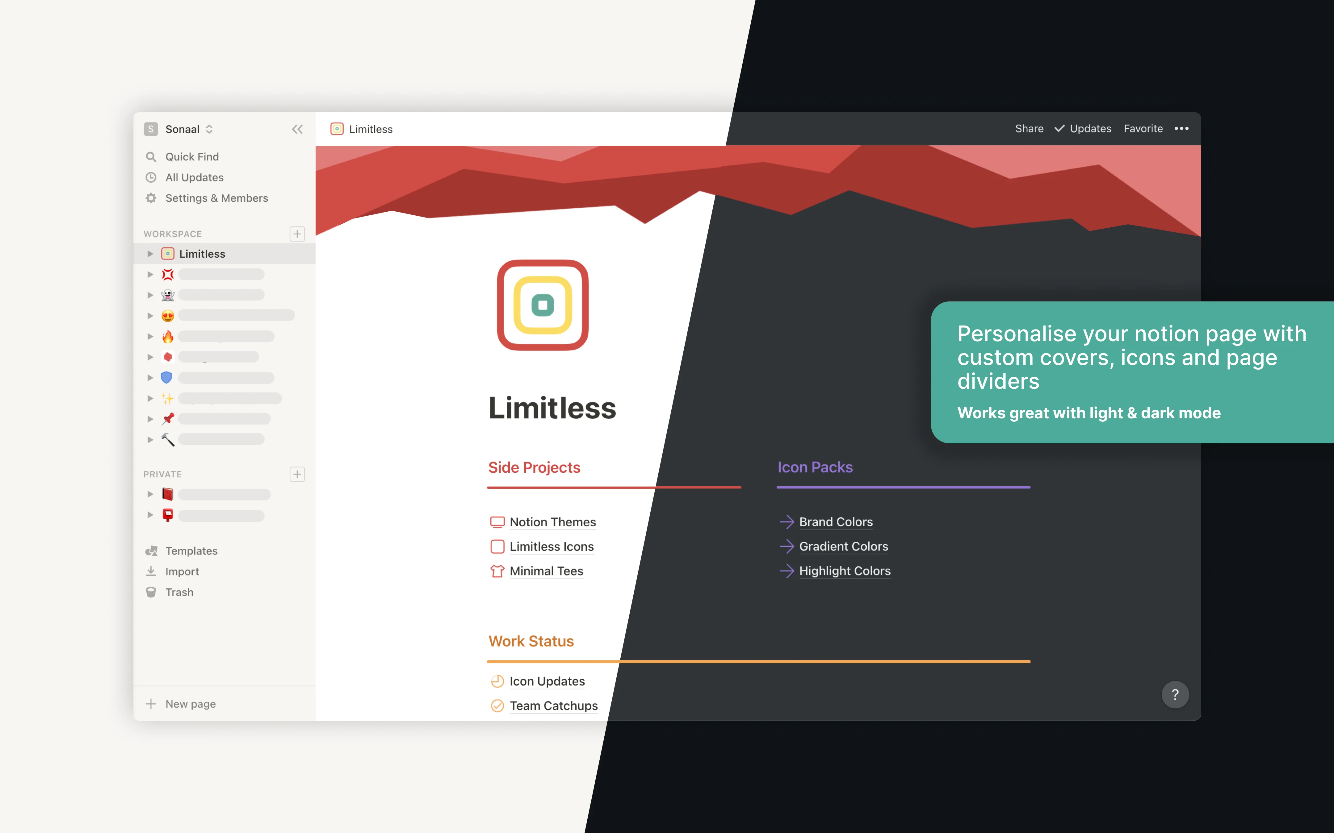 Limitless Notion - 120 Icons, 150 Cover Images