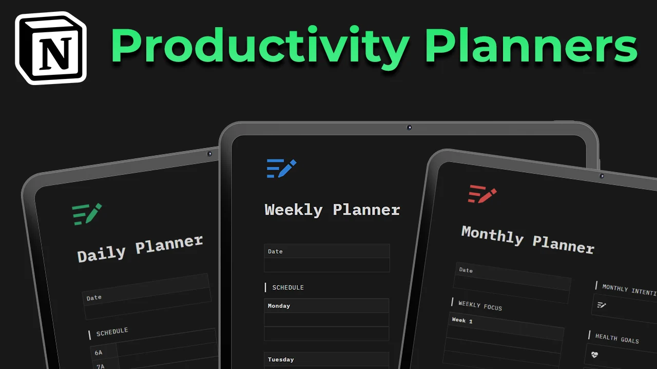 Notion Productivity Planners