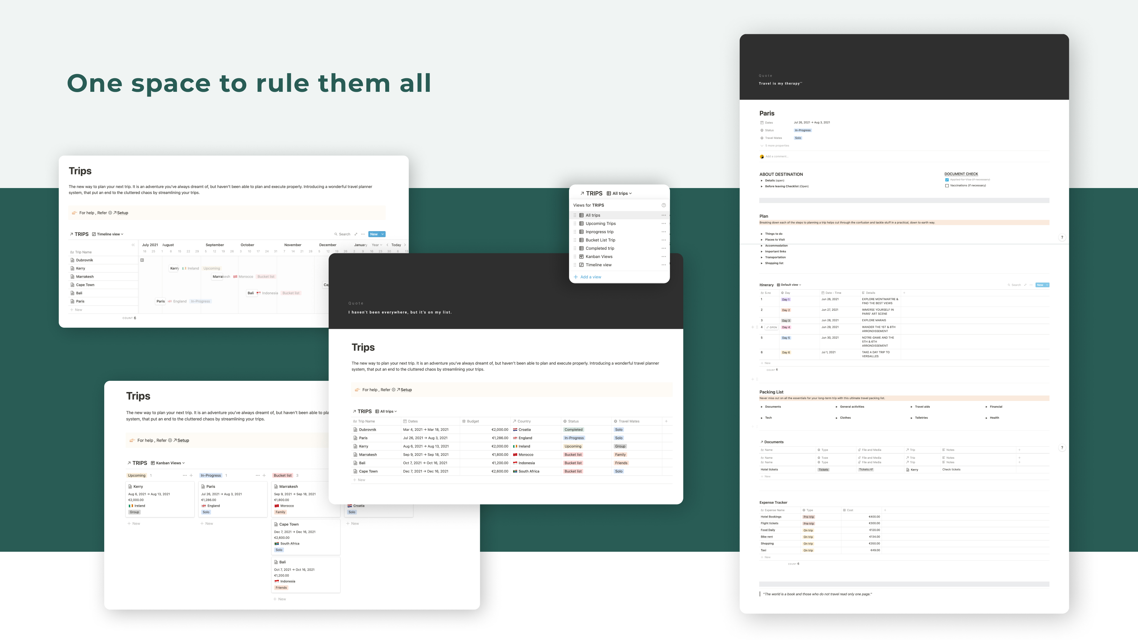 Travelo : Notion Travel Planner template